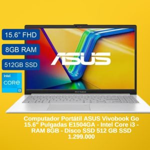 Computador Portátil ASUS Vivobook Go 15.6" Pulgadas E1504GA
