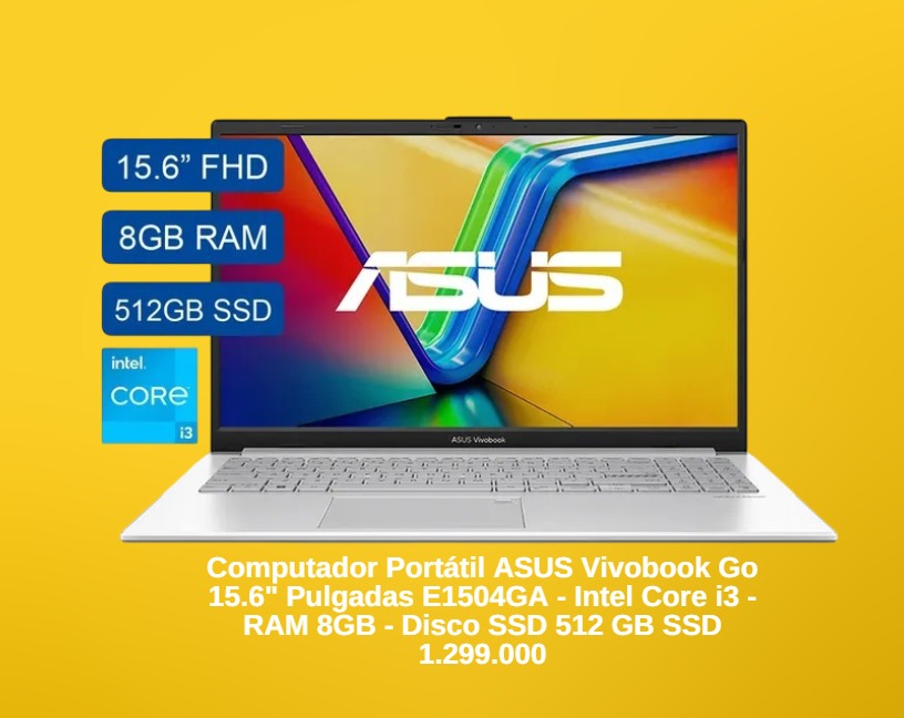 Computador Portátil ASUS Vivobook Go 15.6" Pulgadas E1504GA